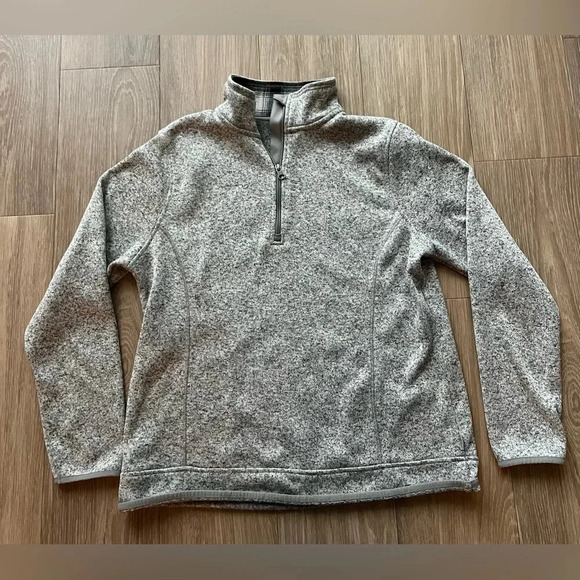 Eddie Bauer Long Sleeve 1/2 Zip Heathered Fleece Sweater- Women's XLarge - Picture 2 of 5